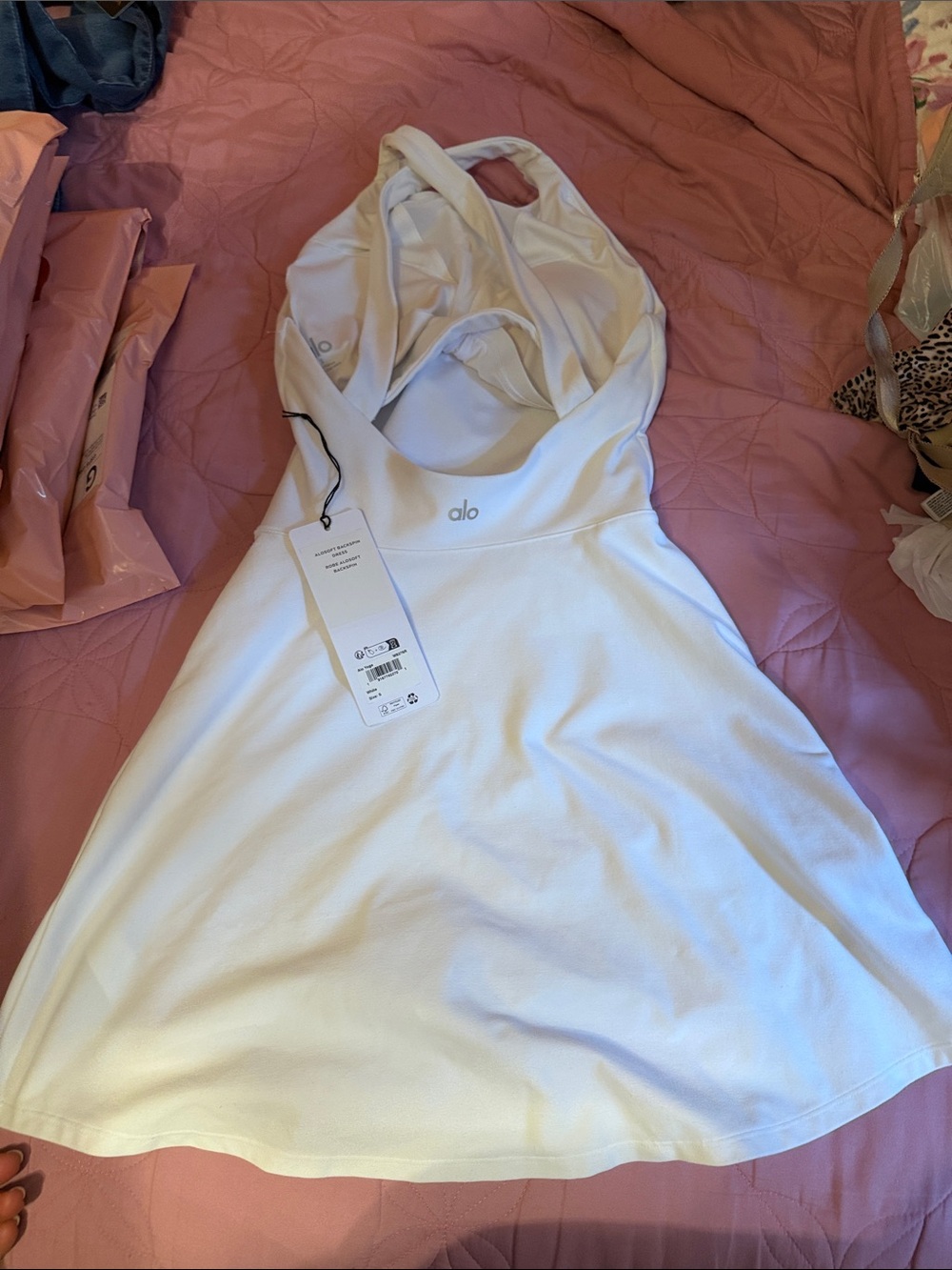 ALO Yoga White Athletic Skater Dress